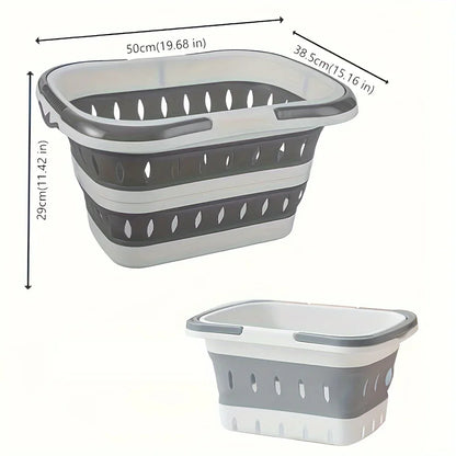 🧺 Foldable Laundry Basket with Handles – Durable Space-Saving Plastic Hamper for Home
