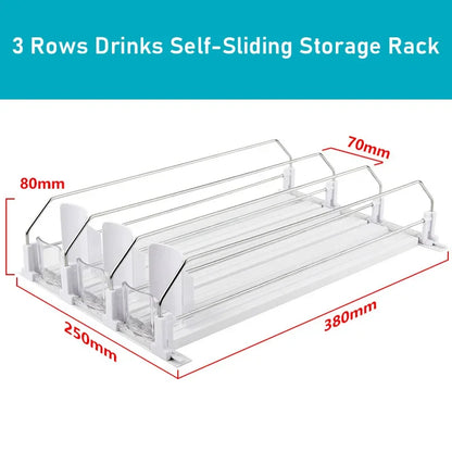 Self-Sliding Can Dispenser – Adjustable Fridge Drink Organizer