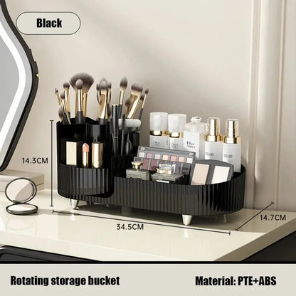 💄 360° Rotating Makeup Organizer – Large Capacity Cosmetic Storage Box 🔄