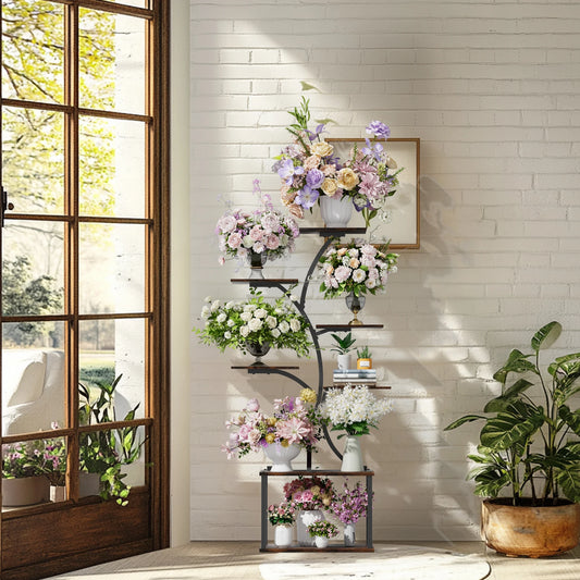 Multilayered tree-shaped plant stand industrial style corner flower holder indoor garden

