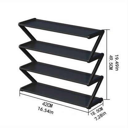 👟 4-Tier Z-Shaped Shoe Rack – No-Tool Stackable Storage for Home, Dorm & Entryway
