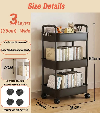 🛒 Kitchen Storage Trolley 🛁 Multi-Tier Utility Cart 🔄 Rolling Shelf Rack 📚