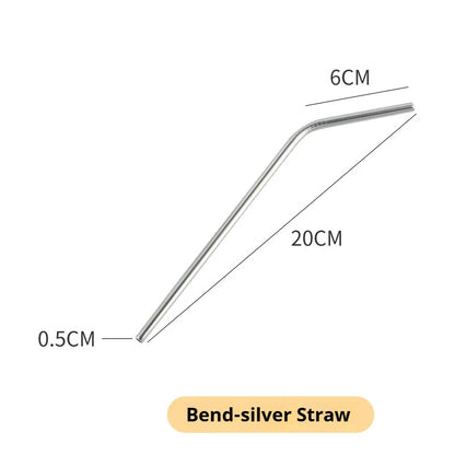 🥤 Stainless Steel Straws – Reusable Colorful Set with Brush 🥤