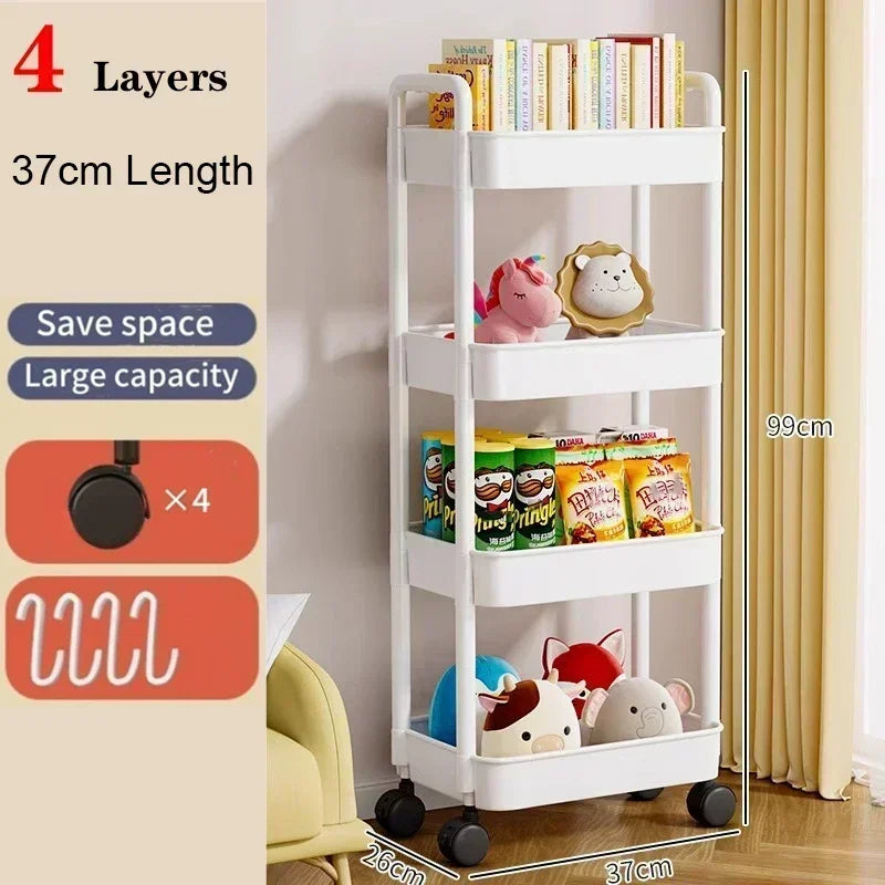 🛒 5-Tier Rolling Storage Cart – Mobile Organizer for Kitchen, Bathroom & More 🧺