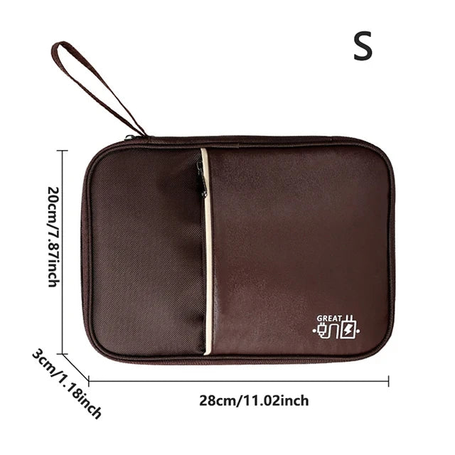 💼 Digital Cable Storage Bag – USB Cord, Charger & Power Bank Organizer Travel Case