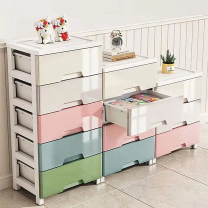 Multi-tier drawer cabinet with 3 to 7 layers and wheels for versatile home storage
