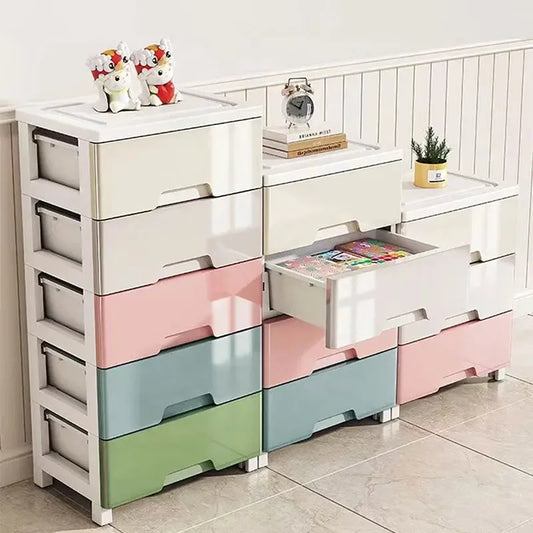 Multi-tier drawer cabinet with 3 to 7 layers and wheels for versatile home storage
