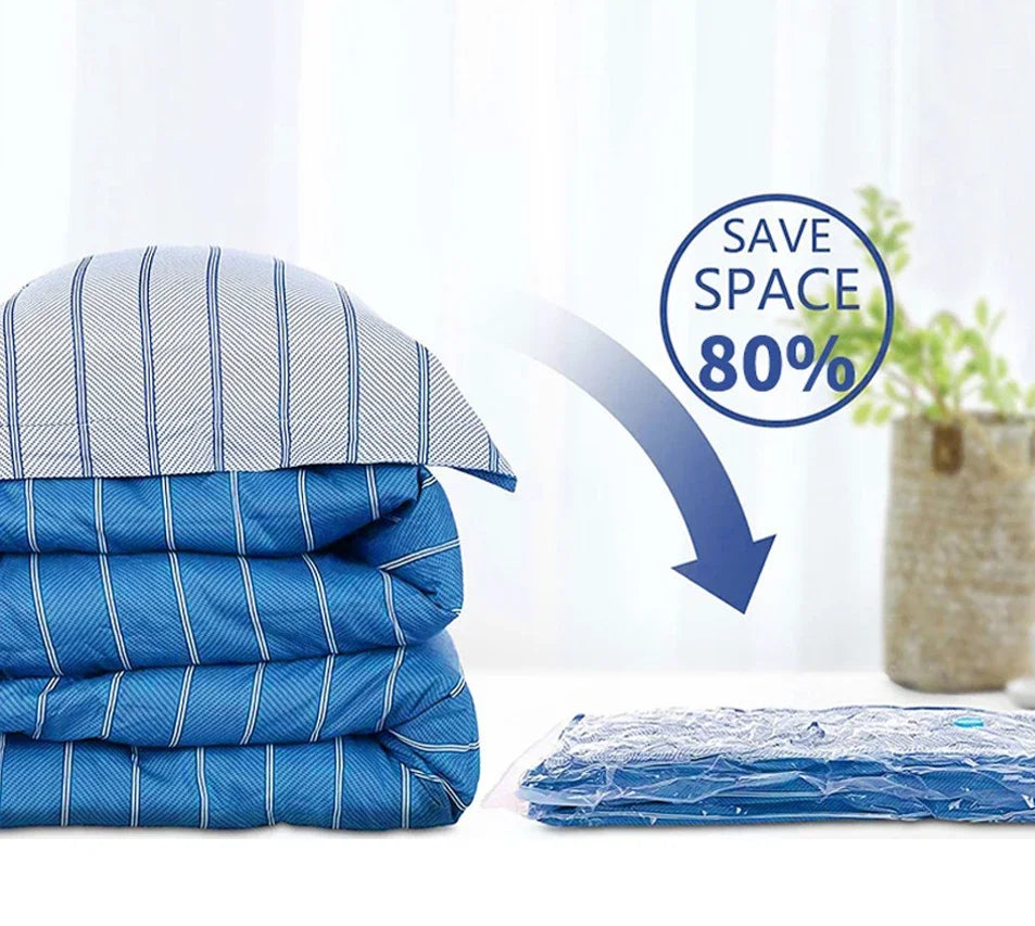 🛏️ 4pcs Vacuum Compression Bags – Thickened Storage for Clothes 🛏️