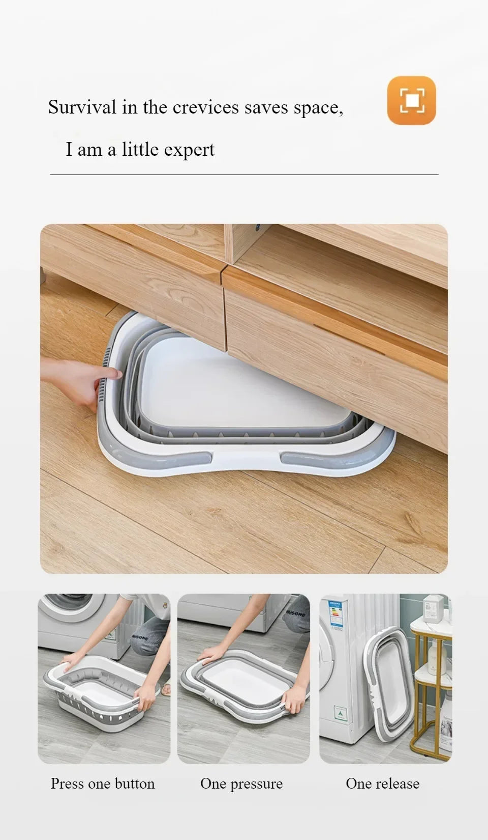 🧺 Foldable Silicone Laundry Basket – Portable Dirty Clothes Bin for Bathroom 🚿