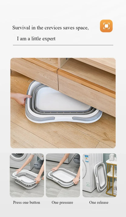 🧺 Foldable Silicone Laundry Basket – Portable Dirty Clothes Bin for Bathroom 🚿