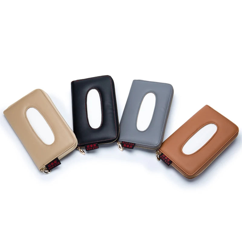 🧻 Car Sun Visor Tissue Holder – Premium PU Leather Organizer