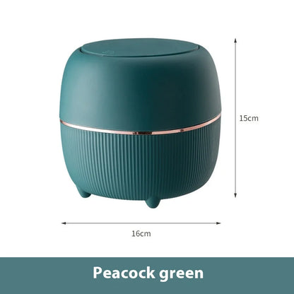 🗑️ Mini Desktop Trash Can – Pop-Up Lid Storage Bin for Coffee Tables & Office Desks ✨