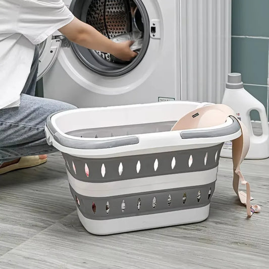 🧺 Foldable Silicone Laundry Basket – Portable Dirty Clothes Bin for Bathroom 🚿