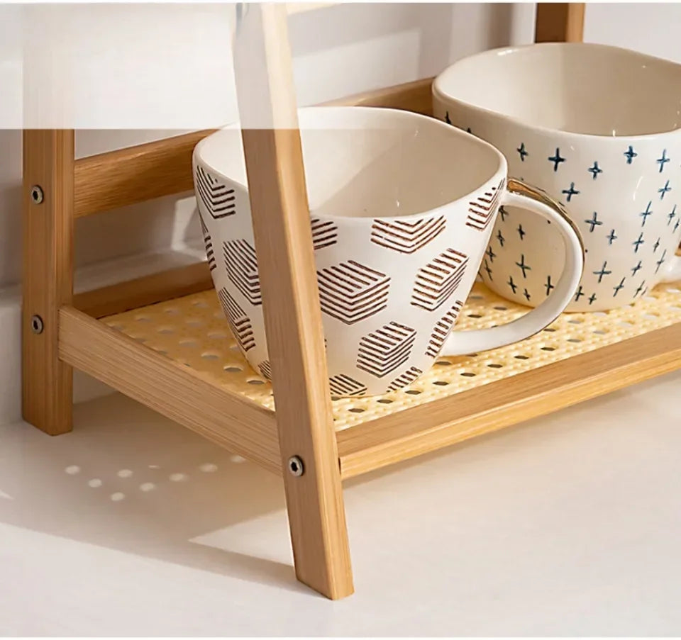 🌿 Bamboo 2-Tier Desk Shelf – Minimalist Organizer for Plants, Cups & More 🧺