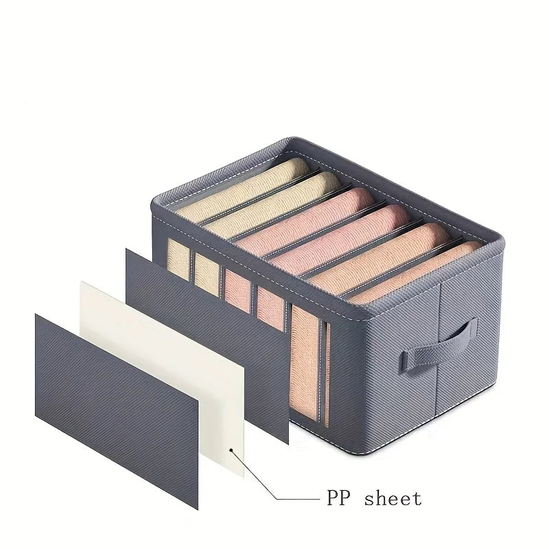 Foldable 6/7/9 Grid Clothes Organizer Box – Keep Your Closet Neat & Tidy!