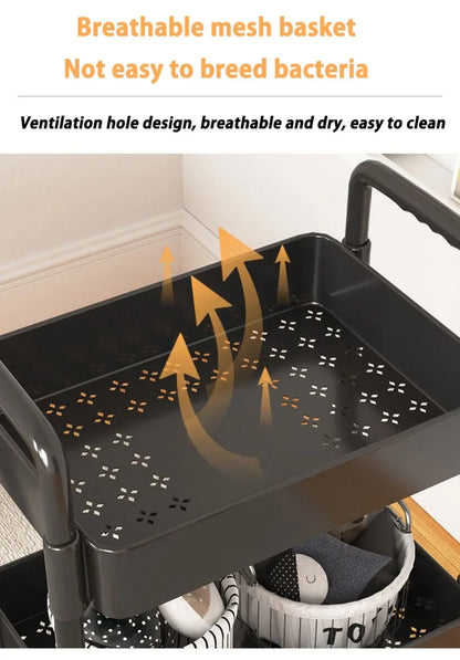 🛒 Kitchen Storage Trolley 🛁 Multi-Tier Utility Cart 🔄 Rolling Shelf Rack 📚