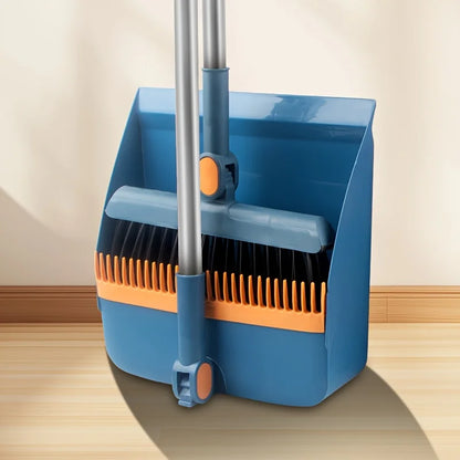 Fold. Click. Sweep! Magnetic Handle Broom & Dustpan Set