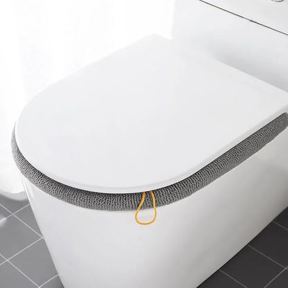 Winter fleece-lined universal toilet seat cover waterproof washable thick pad
