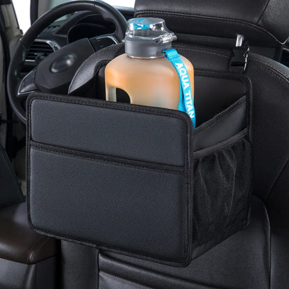 Car Organizer Box – PU Leather Storage for Cups, Snacks, & More!