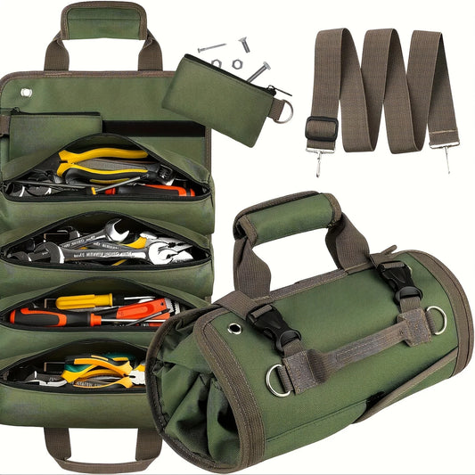 Multifunctional Electrician Tool Roll – Heavy-Duty Nylon Organizer for Mechanics & DIY