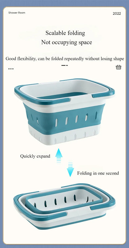 🧺 Foldable Silicone Laundry Basket – Portable Dirty Clothes Bin for Bathroom 🚿
