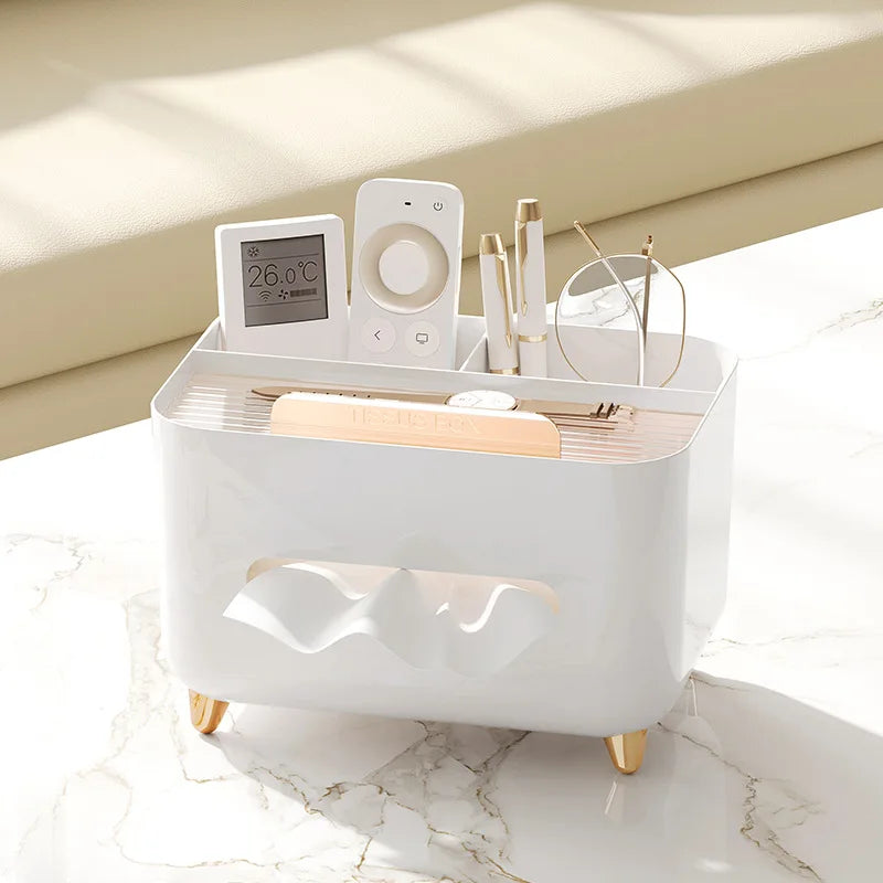 Multifunctional Tissue Box & Remote Organizer – Elegant Storage for Living Room & Coffee Table