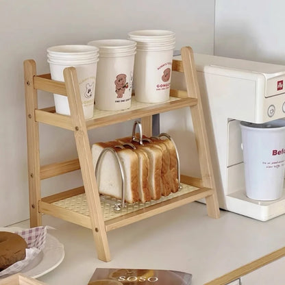 🌿 Bamboo 2-Tier Desk Shelf – Minimalist Organizer for Plants, Cups & More 🧺