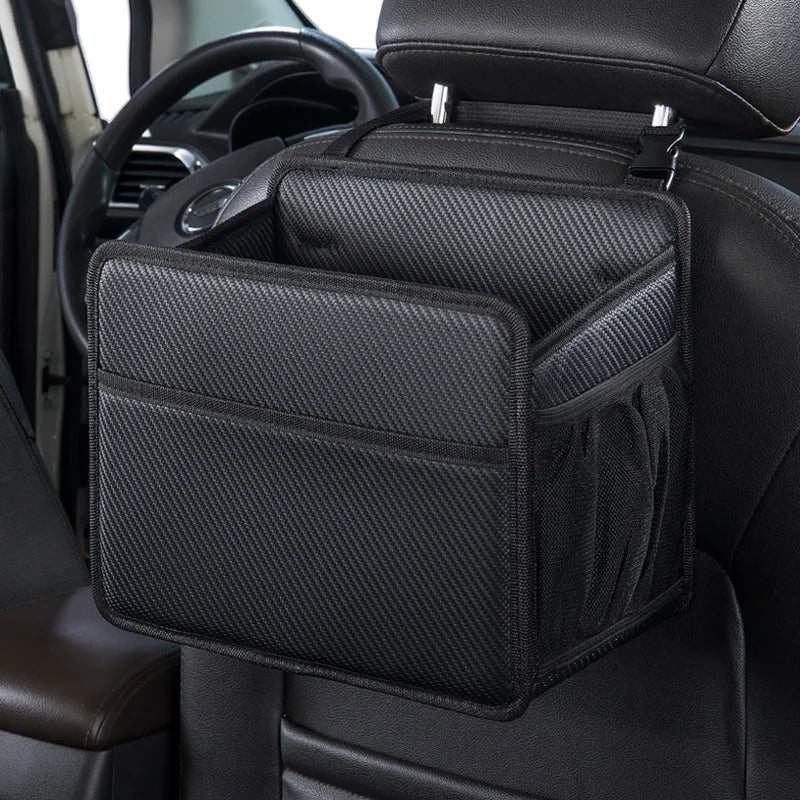 Car Organizer Box – PU Leather Storage for Cups, Snacks, & More!