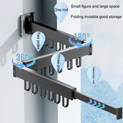 BEISHI Retractable Wall-Mount Drying Rack – Space-Saving