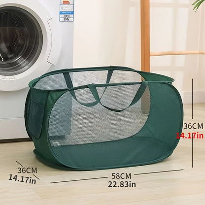 🧺 Foldable Mesh Laundry Hamper – Organise Dirty Clothes in Style! ♻️