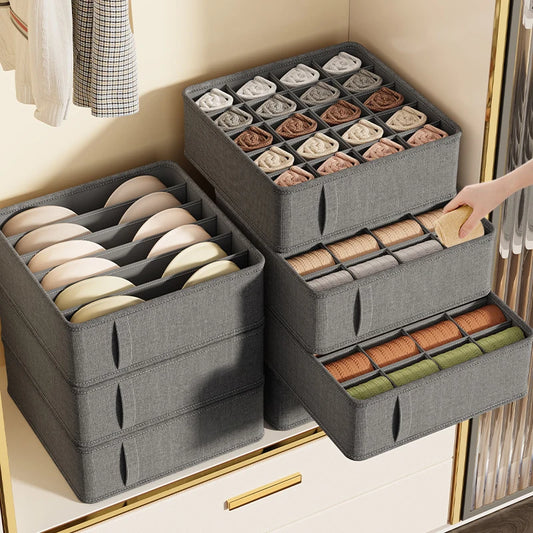 🧺 Foldable Drawer Organizer Box – 1/6/7/20-Grid Storage for Underwear, Socks & Bras