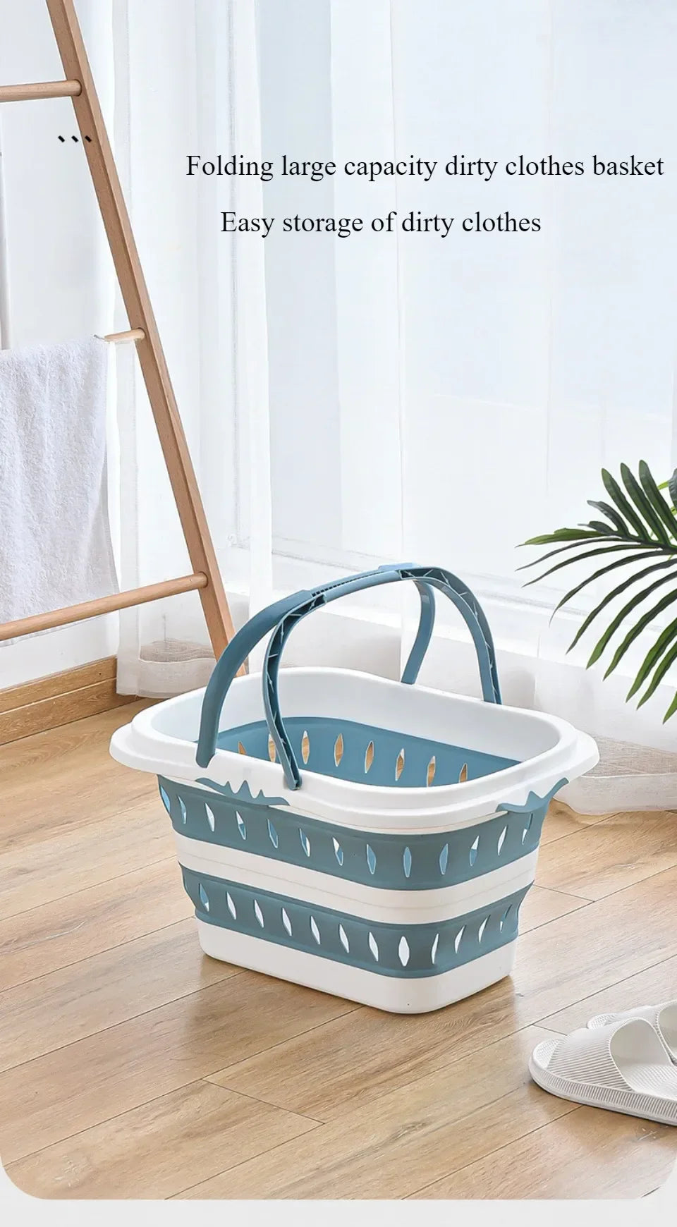 🧺 Foldable Silicone Laundry Basket – Portable Dirty Clothes Bin for Bathroom 🚿