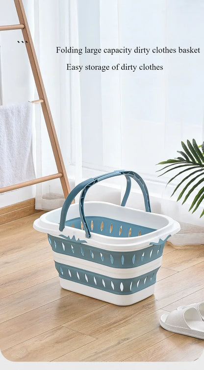 🧺 Foldable Silicone Laundry Basket – Portable Dirty Clothes Bin for Bathroom 🚿