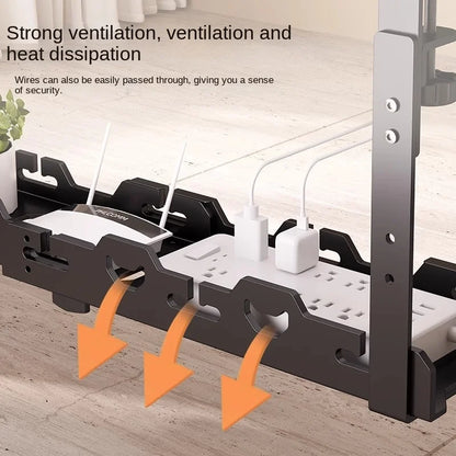 🖥️ Under Desk Cable Organizer – Telescopic Metal Storage Rack 🖥️