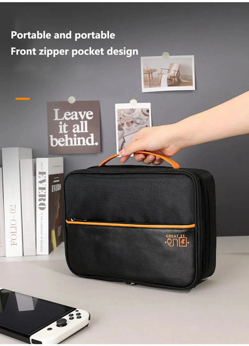💼 Digital Cable Storage Bag – USB Cord, Charger & Power Bank Organizer Travel Case