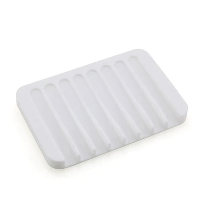 🧽 Silicone Soap Dish (1/2PCS) – Self-Draining, Anti-Slip, Modern Soap Saver for Bathroom & Kitchen