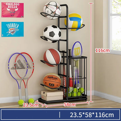 🏀 Kids Ball Storage Rack – Indoor Basketball Football Organizer 🏀