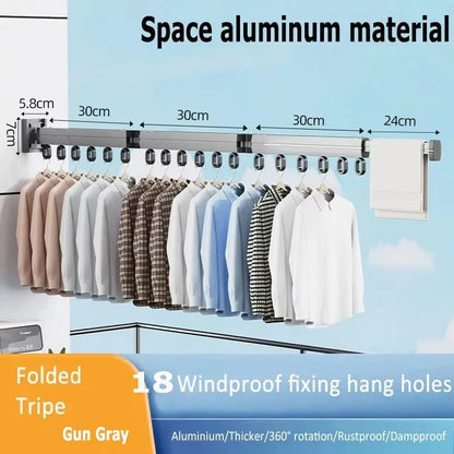 BEISHI Retractable Wall-Mount Drying Rack – Space-Saving