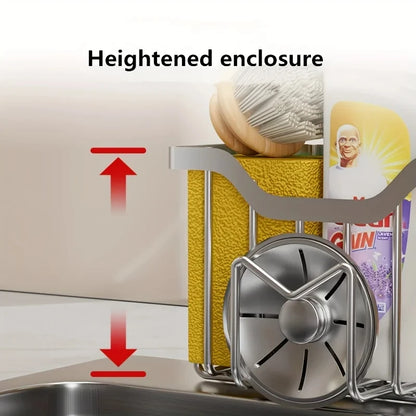 🧼 M-Shape Stainless Steel Sink Sponge Holder – Rustproof Kitchen Caddy with Hook 🧼