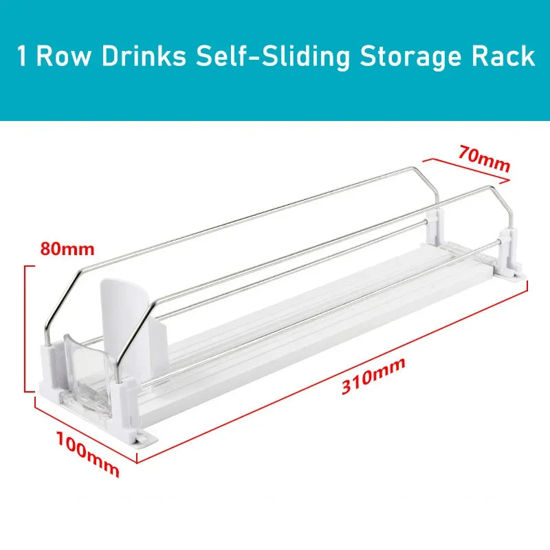 Self-Sliding Can Dispenser – Adjustable Fridge Drink Organizer