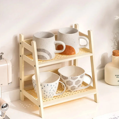 🌿 Bamboo 2-Tier Desk Shelf – Minimalist Organizer for Plants, Cups & More 🧺