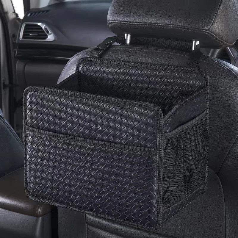 Car Organizer Box – PU Leather Storage for Cups, Snacks, & More!