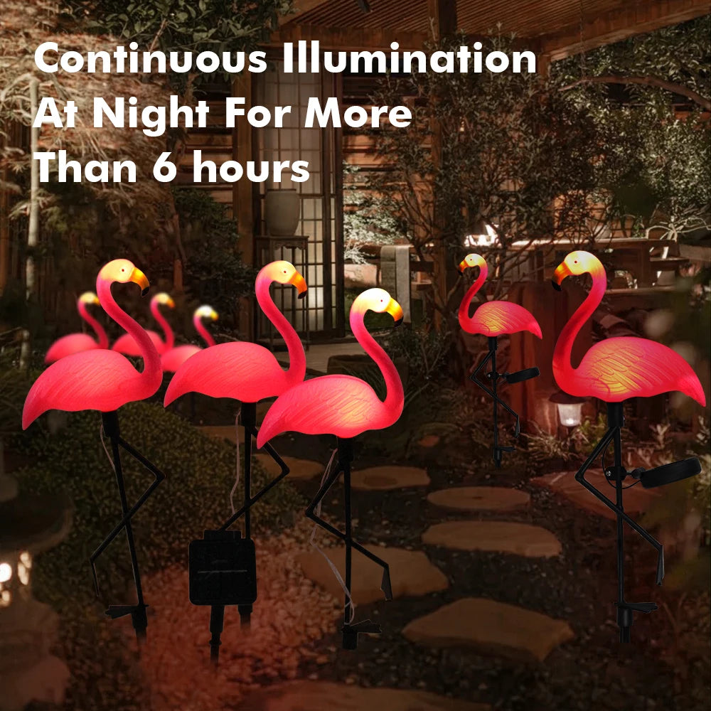 Solar flamingo light outdoor waterproof lawn lamp garden patio walkway decoration LED yard light
