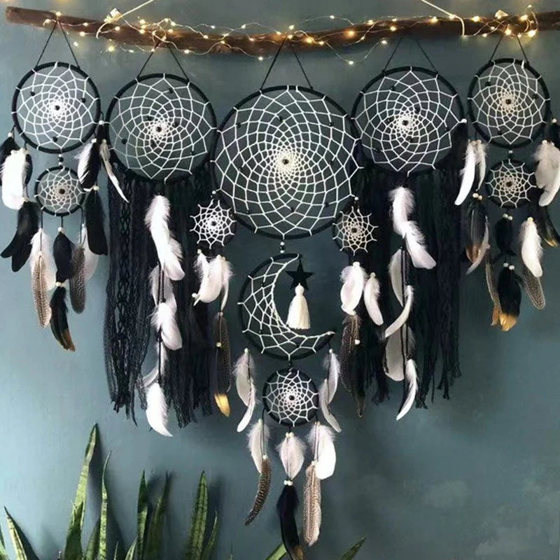 🌙 Boho Dream Catchers – 5pcs Macrame Wall Hanging Set for Home & Nursery 🌙