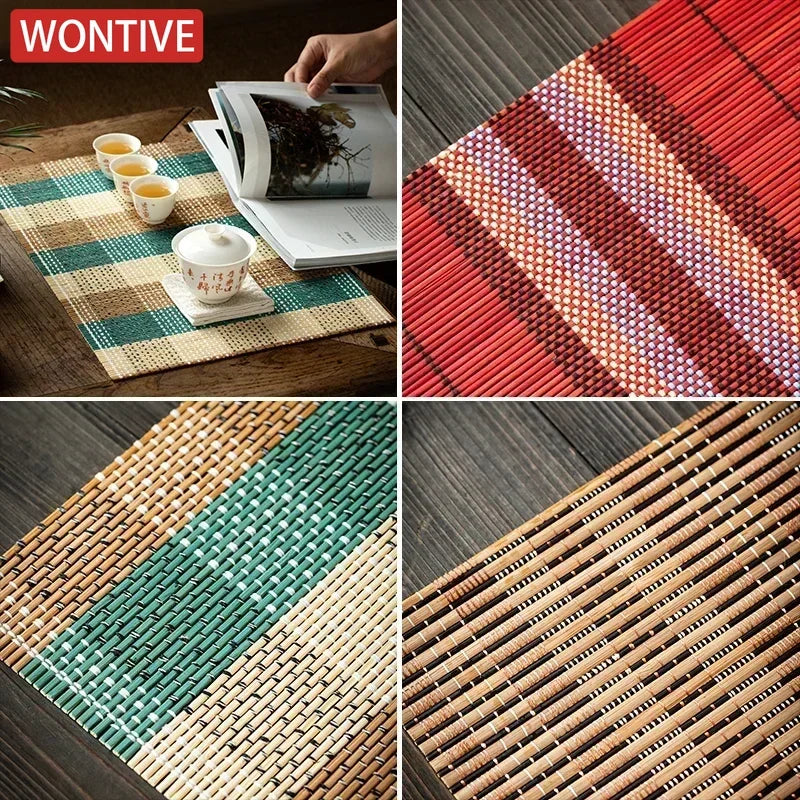 Bamboo Placemat Coaster – Japanese Style Non-Slip Table Pad