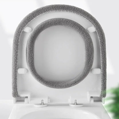 Winter fleece-lined universal toilet seat cover waterproof washable thick pad
