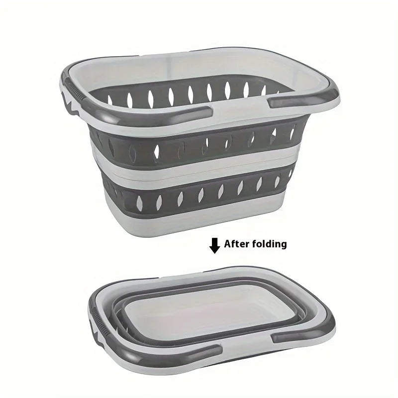 🧺 Foldable Laundry Basket with Handles – Durable Space-Saving Plastic Hamper for Home