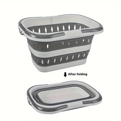 🧺 Foldable Laundry Basket with Handles – Durable Space-Saving Plastic Hamper for Home