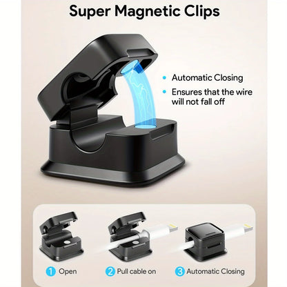 📎 6/12/18pcs Magnetic Cable Organizer – Reusable Cord Clip for Desk, Wall & Kitchen