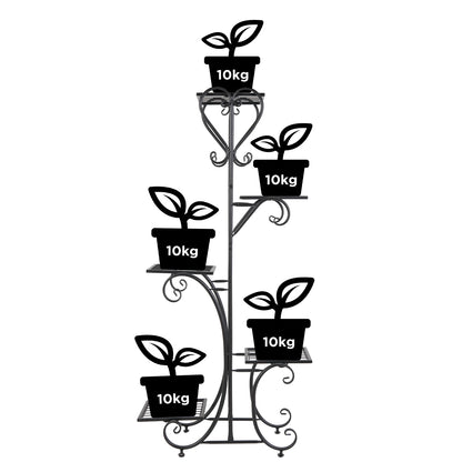 🌸 Tall Metal Plant Rack – 5-Tier Flower Pot Display Shelf for Garden & Home 🌸